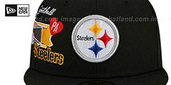 Steelers CITY CLUSTER Black Fitted Hat by New Era - 3rd View