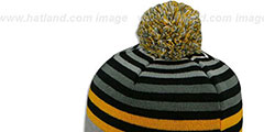 Steelers GREY STRIPETOP Knit Beanie Hat by New Era - 3rd View