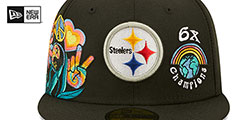 Steelers GROOVY Black Fitted Hat by New Era - 3rd View