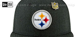 Steelers HEATHERED-PIN Black Fitted Hat by New Era - 3rd View