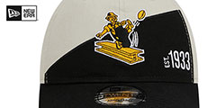 Steelers HISTORIC SIDELINE STRAPBACK Tan-Black Hat by New Era - 3rd View