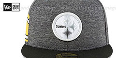 Steelers HOME ONFIELD STADIUM Charcoal-Black Fitted Hat by New Era - 3rd View