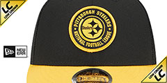 Steelers LP TRUCKER SIDELINE SNAPBACK Black-Gold Hat by New Era - 3rd View