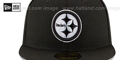 Steelers NFL TEAM-BASIC Black-White Fitted Hat by New Era - 3rd View