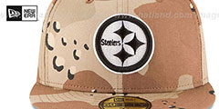 Steelers NFL TEAM-BASIC Desert Storm Camo Fitted Hat by New Era - 3rd View