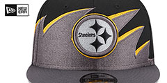 Steelers NFL TIDAL WAVE SNAPBACK Black-Charcoal Hat by New Era - 3rd View