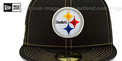 Steelers ONFIELD SIDELINE ROAD Black Fitted Hat by New Era - 3rd View