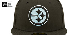 Steelers SB XIV CLOUD-UNDER Black Fitted Hat by New Era - 3rd View