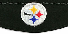 Steelers STACK-THE-BOX Black Fitted Hat by New Era - 3rd View