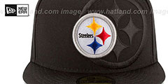 Steelers STADIUM SHADOW Black Fitted Hat by New Era - 3rd View