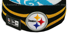 Steelers SUPER BOWL IX White Knit Beanie Hat by New Era - 3rd View