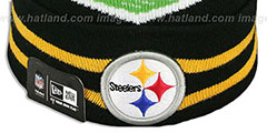 Steelers SUPER BOWL XLIII Black Knit Beanie Hat by New Era - 3rd View