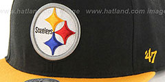 Steelers SUPER-SHOT STRAPBACK Black-Gold Hat by Twins 47 Brand - 3rd View