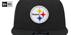 Steelers TEAM-BASIC TRUCKER SNAPBACK Black Hat by New Era - 3rd View