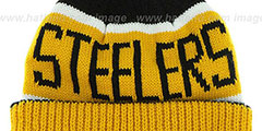 Steelers THE-CALGARY Gold-Black Knit Beanie Hat by Twins 47 Brand - 3rd View