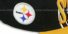 Steelers THROUGH SNAPBACK Black-Gold Hat by New Era - 3rd View