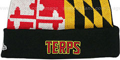 Terps M-TERPS MARYLAND-FLAG Knit Beanie Hat by New Era - 3rd View