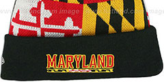 Terps TURTLE MARYLAND-FLAG POM-POM Knit Beanie Hat by New Era - 3rd View