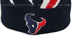 Texans NFL-BIGGIE Navy Knit Beanie Hat by New Era - 3rd View