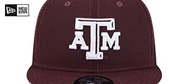 Texas A and M TEAM-BASIC TRUCKER SNAPBACK Maroon Hat by New Era - 3rd View