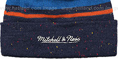 Thunder SPECKLED Navy-Royal Knit Beanie by Mitchell and Ness - 3rd View