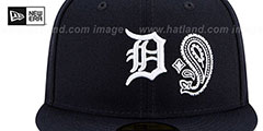 Tigers PAISLEY QUILT BOTTOM Navy Fitted Hat by New Era - 3rd View