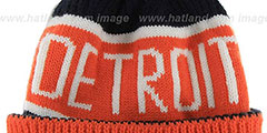 Tigers THE-CALGARY Orange-Navy Knit Beanie Hat by Twins 47 Brand - 3rd View