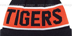 Tigers THE-COACH Navy Knit Beanie Hat by New Era - 3rd View