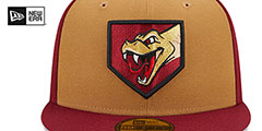 Timber Rattlers MILB MARVEL DEFENDERS Tan-Burgundy Fitted Hat by New Era - 3rd View