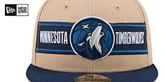 Timberwolves 2024 NBA DRAFT SNAPBACK Camel-Navy Hat by New Era - 3rd View