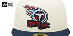 Titans 2022 NFL SIDELINE Cream-Navy Fitted Hat by New Era - 3rd View