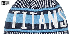 Titans STRIPED Knit Beanie Hat by New Era - 3rd View