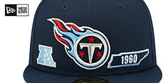 Titans TRIPLE THREAT IDENTITY Navy Fitted Hat by New Era - 3rd View