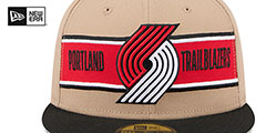 Trail Blazers 2024 NBA DRAFT Camel-Black Fitted Hat by New Era - 3rd View