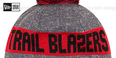 Trail Blazers ARENA SPORT Black-Red Knit Beanie Hat by New Era - 3rd View