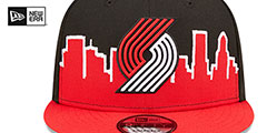 Trail Blazers SKYLINE TIP OFF SNAPBACK Black-Red Hat by New Era - 3rd View