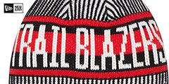 Trail Blazers STRIPED Knit Beanie Hat by New Era - 3rd View