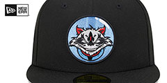 Trash Pandas MILB MARVEL DEFENDERS SIDE-PATCH Black Fitted Hat by New Era - 3rd View