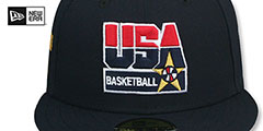 USA Basketball DREAM TEAM Navy Fitted Hat by New Era - 3rd View