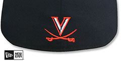 Virginia NCAA TEAM-SCRIPT Navy Fitted Hat by New Era - 3rd View