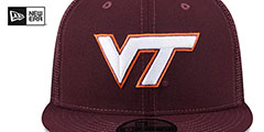 Virginia Tech TEAM-BASIC TRUCKER SNAPBACK Maroon Hat by New Era - 3rd View