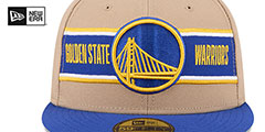 Warriors 2024 NBA DRAFT Camel-Royal Fitted Hat by New Era - 3rd View