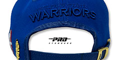 Warriors LOW-PRO GOLD METAL BADGE STRAPBACK Royal Hat by Pro Standard - 3rd View