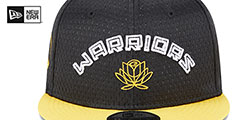 Warriors MESH-CROWN SNAPBACK Black-Gold Hat by New Era - 3rd View