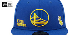 Warriors TRIPLE THREAT IDENTITY Royal Fitted Hat by New Era - 3rd View