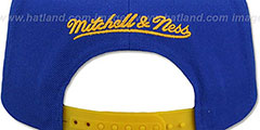 Warriors XL RUBBER WELD SNAPBACK Royal-Gold Adjustable Hat by Mitchell and Ness - 3rd View