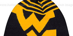 West Virginia LOGO WHIZ Navy-Gold Knit Beanie Hat by New Era - 3rd View