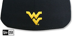 West Virginia NCAA TEAM-SCRIPT Navy Fitted Hat by New Era - 3rd View