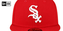 White Sox 2005 WS SIDE-PATCH UP Red-White Fitted Hat by New Era - 3rd View