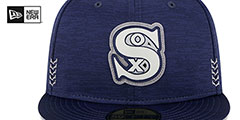 White Sox 2024 COOPERSTOWN CLUBHOUSE Heather Navy Fitted Hat by New Era - 3rd View